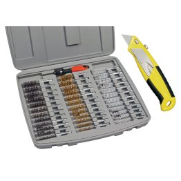  Bore Tube Brush Kit, Professional 37-Pc with Auto-Load Utlity Knife - 1635679
